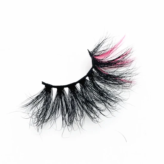 Hot Christmas Style Extra Long 3D Real Mink Eyelashes para uso diario con manipulación simple Mink Colored Eyelashes 25mm Free Sample67A-2c