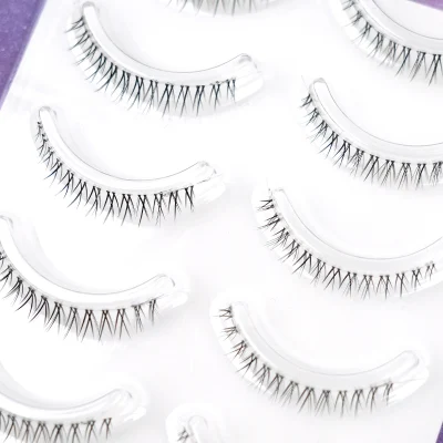 Caja personalizada Vegan Cruelty Free Clear Band Strip Latigazos inferiores Natural Faux Mink Eyelash