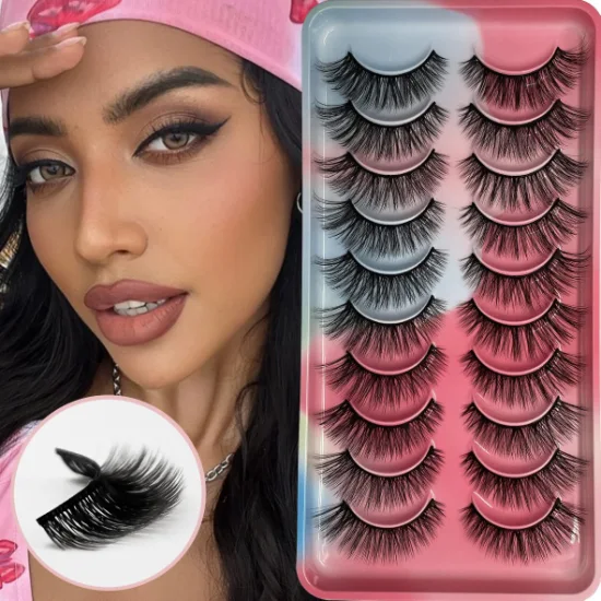 China Venta al por mayor Faux Mink Eyelash Falso Fake Lash Extension Fluffy D Curl Natural Look Eye Lash