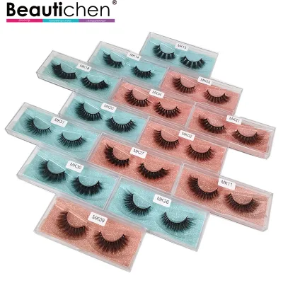 Beautichen 100% Vegan Cruelty Free Dramatic Korea PBT Fiber False Lashes 100% hecho a mano 3D Mink Faux Eyelashes