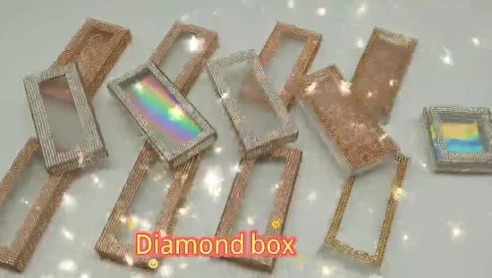 Bling Lashbox Diamond Precio al por mayor 2021 Nueva llegada Caja de diamantes Embalaje personalizado Pestañas de visón 3D